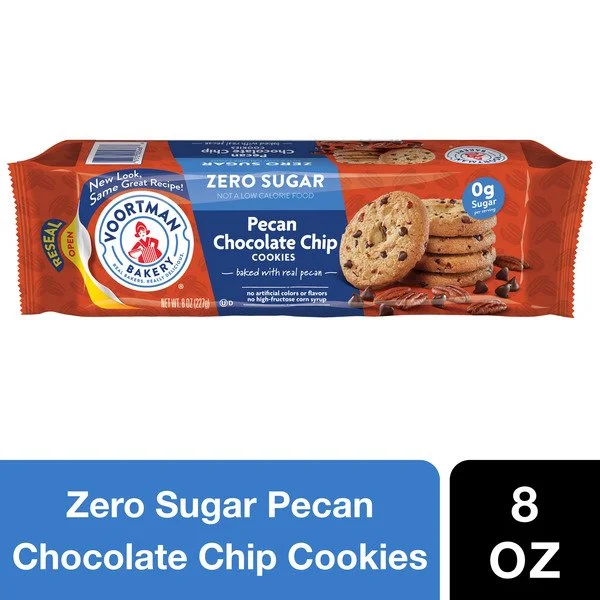 Voortman Bakery ZERO SUGAR pecan chocolate chip cookies - 80kcal