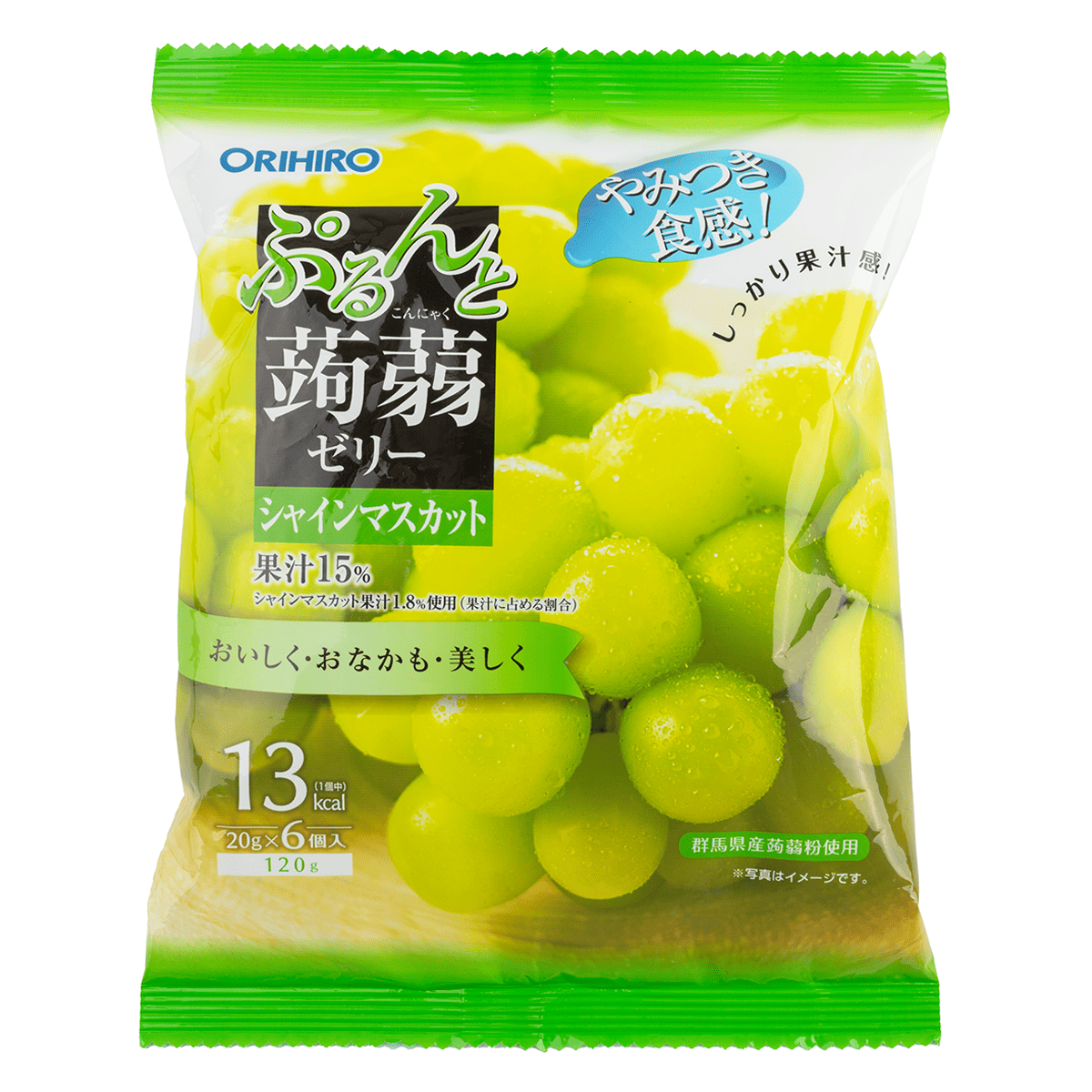 Orihiro konjac jello 6 pcs [grapes] - 13kcal