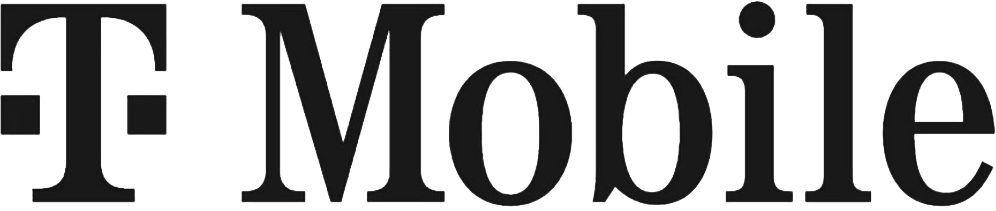 Close-up of T-Mobile logo in black font on a white background.