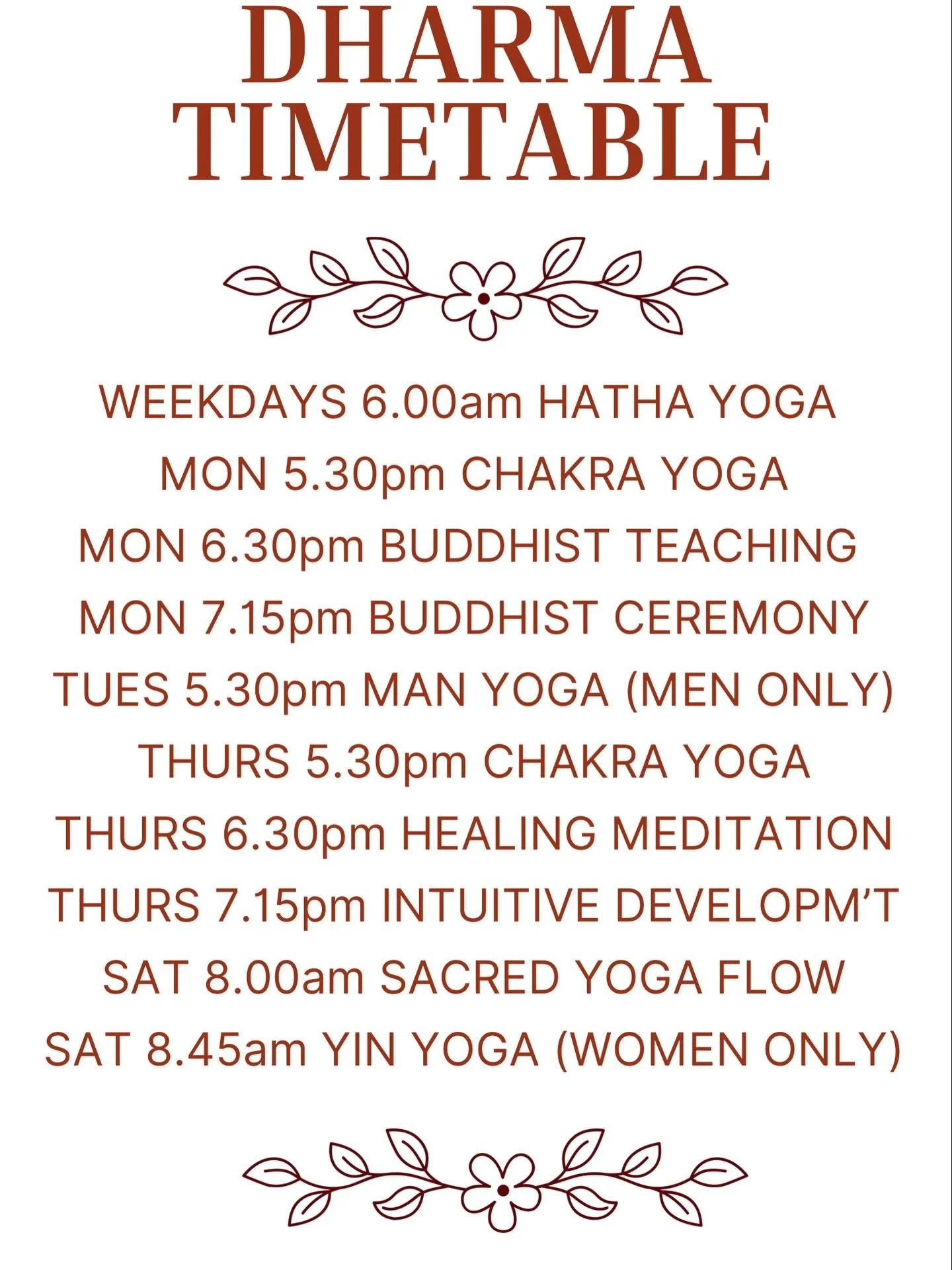 Full details online, link in bio. 

#timetable #dharma #buddhism #rosebud