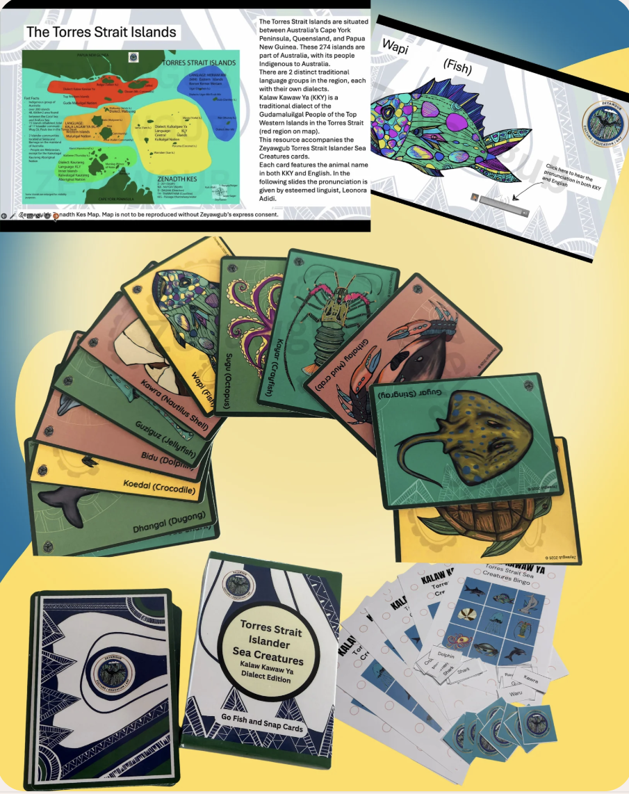Torres Strait Sea Creatures Cards: Snap! and Go Fish.