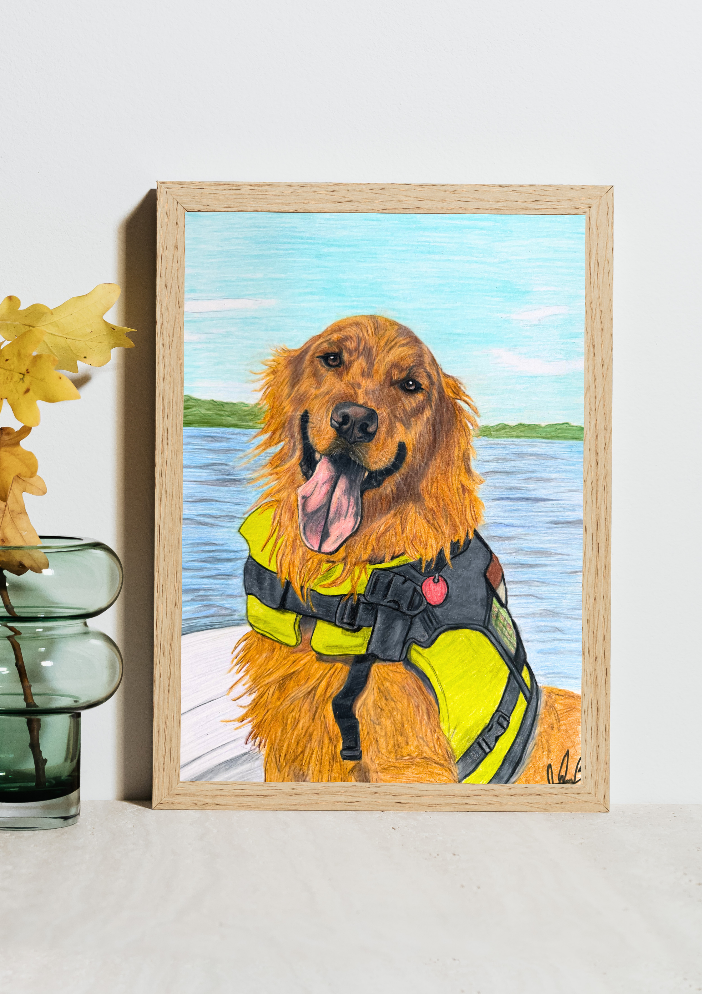 Yellow Abstract Brushstroke Mockup Framed Art.png