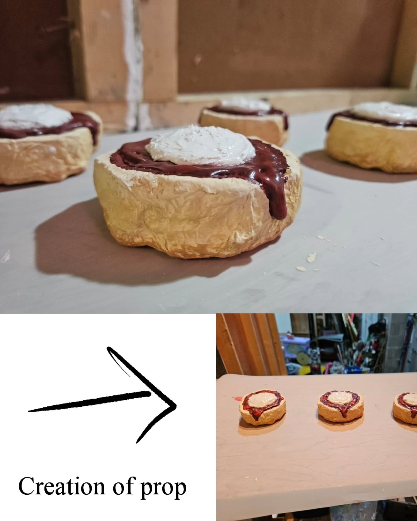 Some fake scones that were needed for Soldier Pike

#propcreation #stagemanager