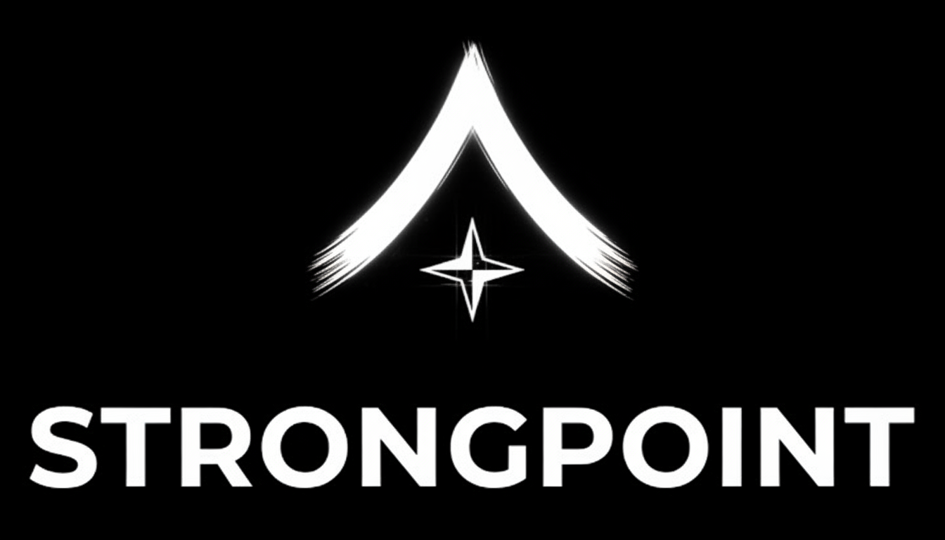 The word "STRONGPOINT" and a military veteran logo indicating a company that provides precise operational consulting and operational partner services to Private Equity PE firms, and Portfolio Companies Portco.