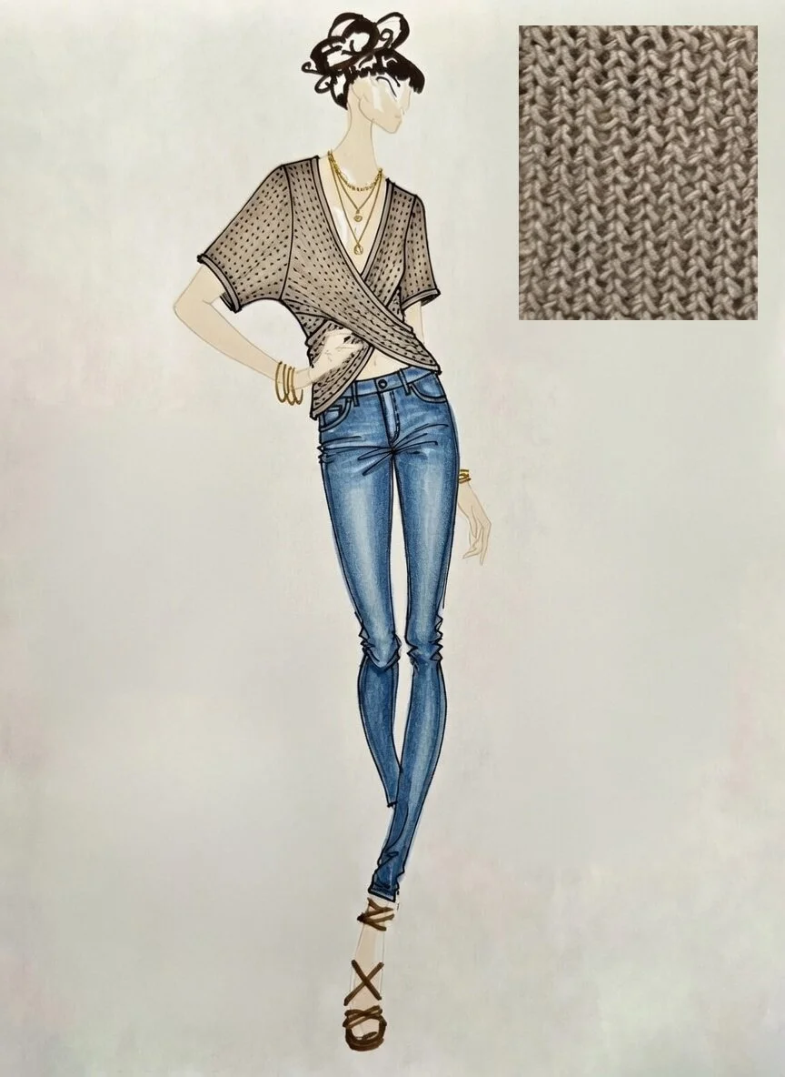Casual mass market knits designer.