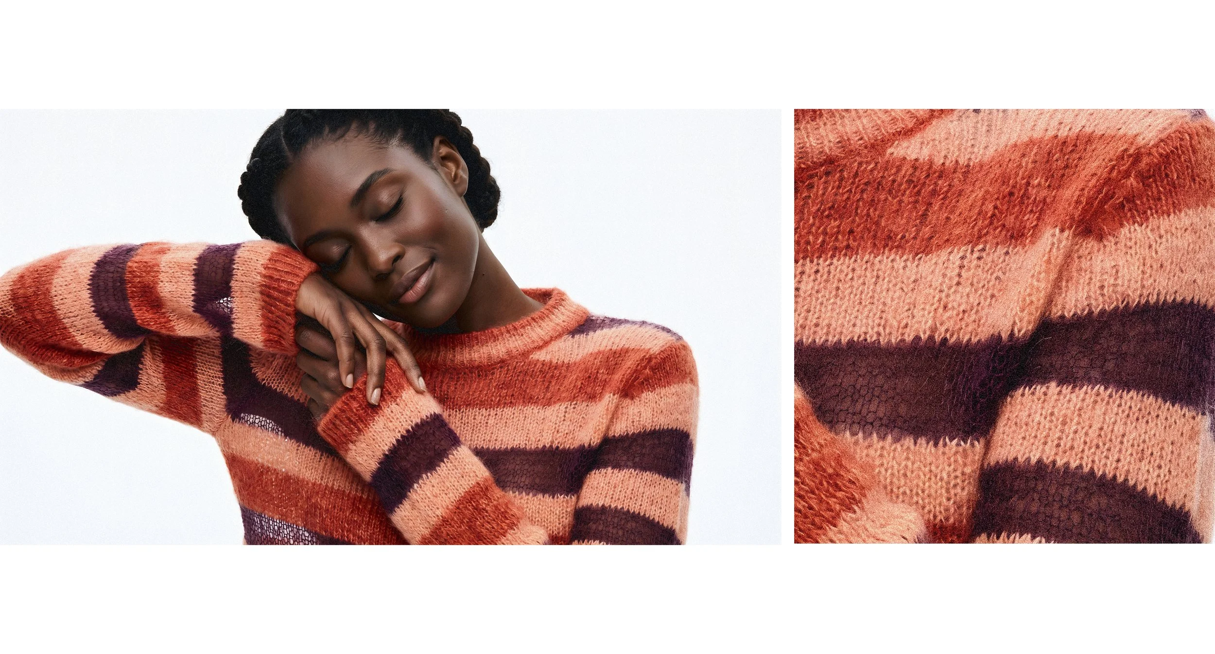 Talented sweaters designer, engineered stripe.