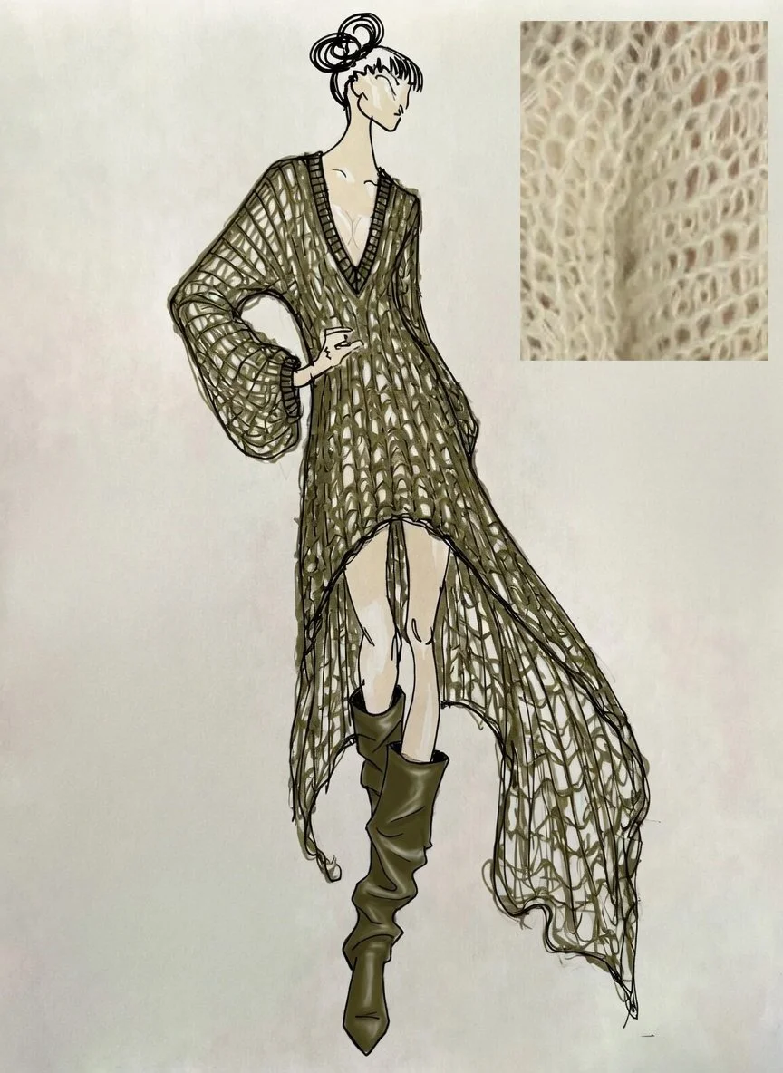Sweater designer, fashion illustration, teaching fashion.