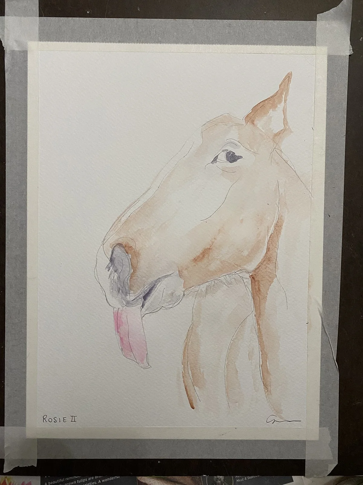 Watercolor on mixed media paper expressing emotions