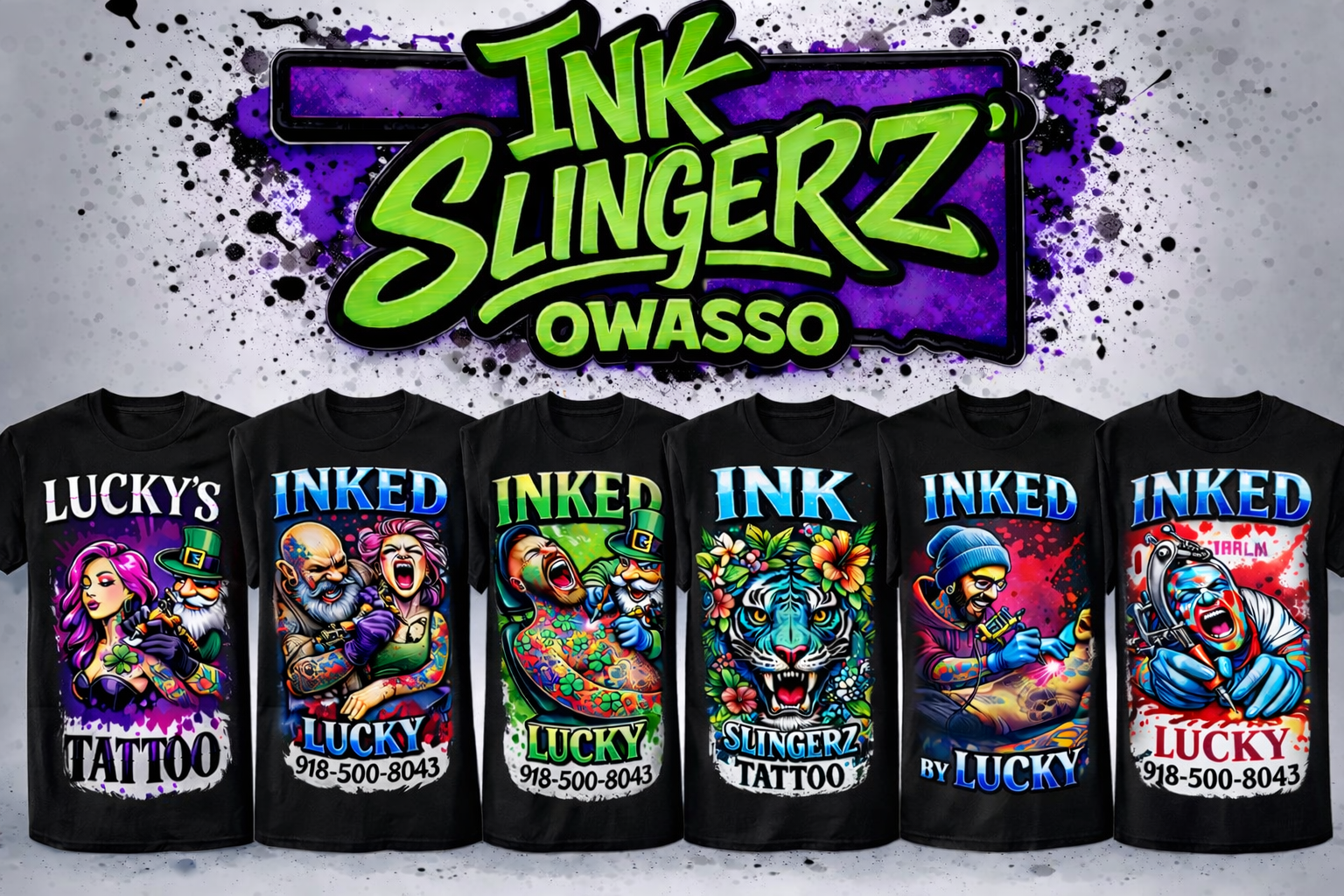 Ink Slingerz Tattoo Studio Series T-Shirts