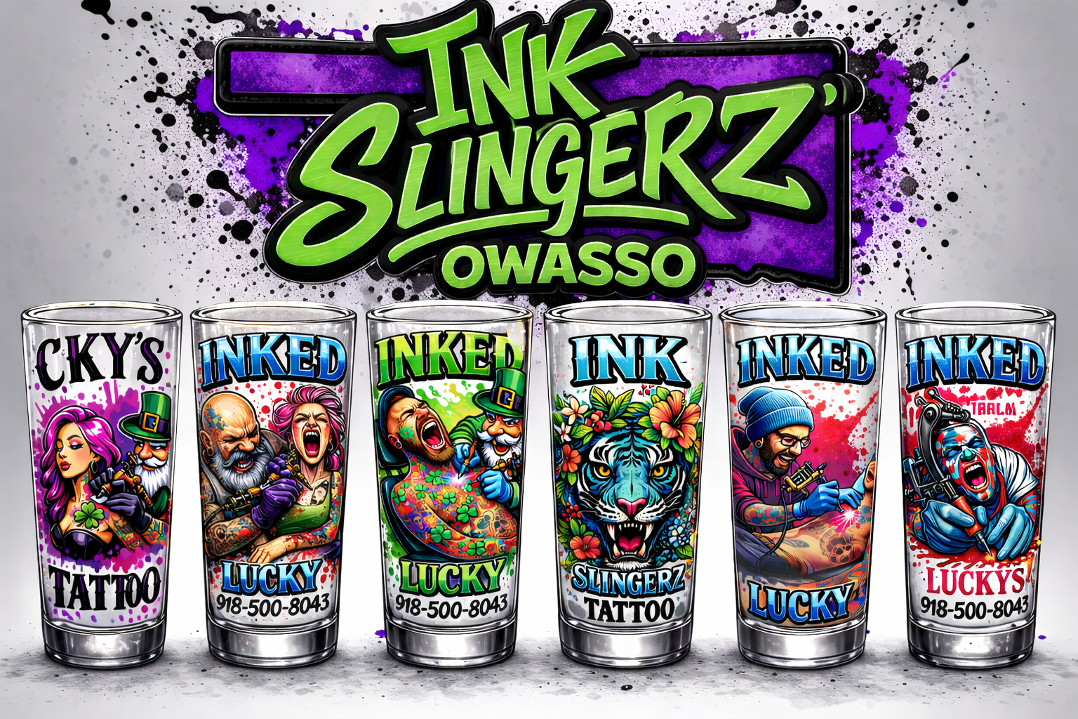Ink Slingerz Studio Series Shot Glasses