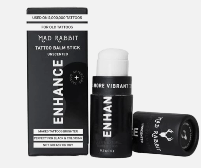 Mad Rabbit Enhance Tattoo Balm Stick 0.2 oz Unscented Tattoo Aftercare