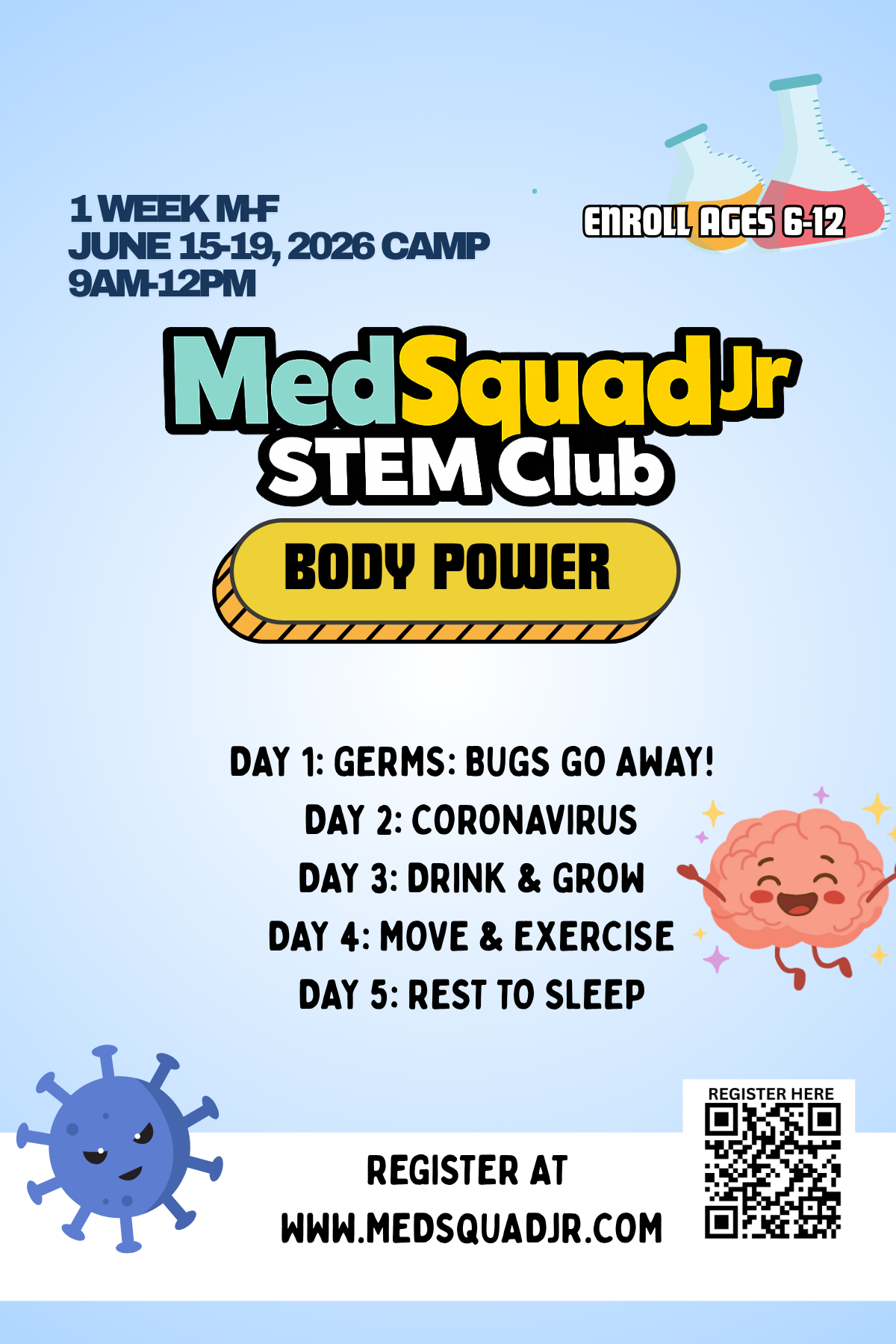 Body Power Summer Camp - 1 Week (Age 6-12) June 15-19, 2026 | 9am-12pm M-F
