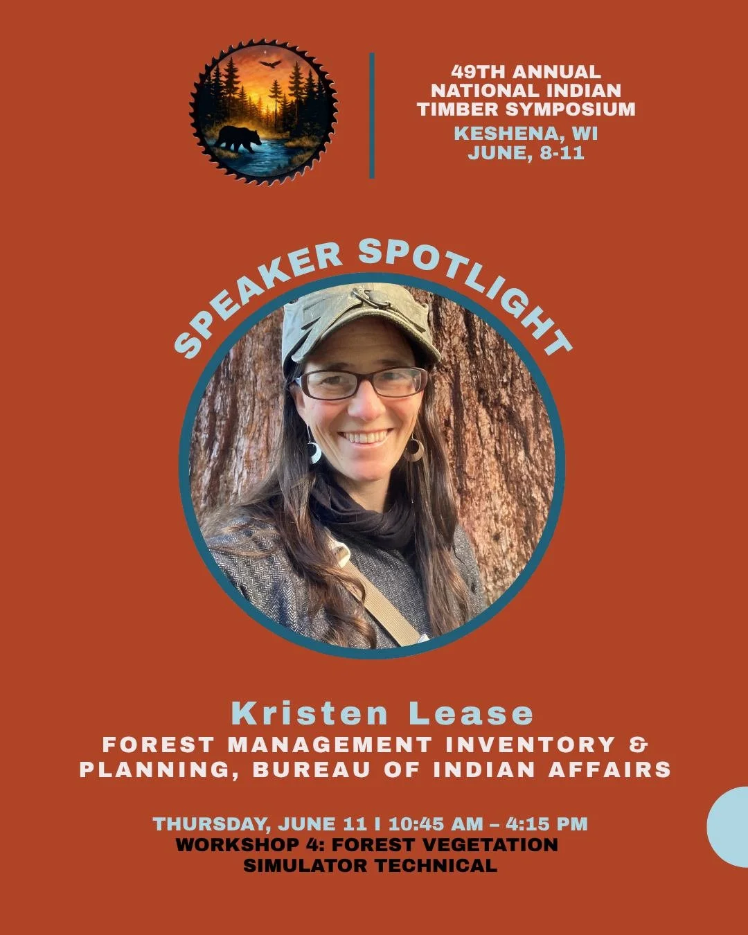 🔥 Speaker Spotlight: Kristen Lease
Kristen Lease is the Inventory &amp; Planning Forester with the Bureau of Indian Affairs Midwest Regional Office, bringing over a decade of experience in forest inventory, planning, and silviculture. Previously, sh