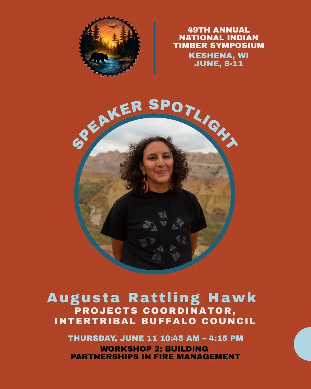 🔥 Speaker Spotlight: Augusta Rattling Hawk

Augusta Rattling Hawk is a Technical Service Provider for the Intertribal Buffalo Council and an Oglala Lakota environmental scientist from Pine Ridge Reservation, South Dakota. Their work centers on ecolo