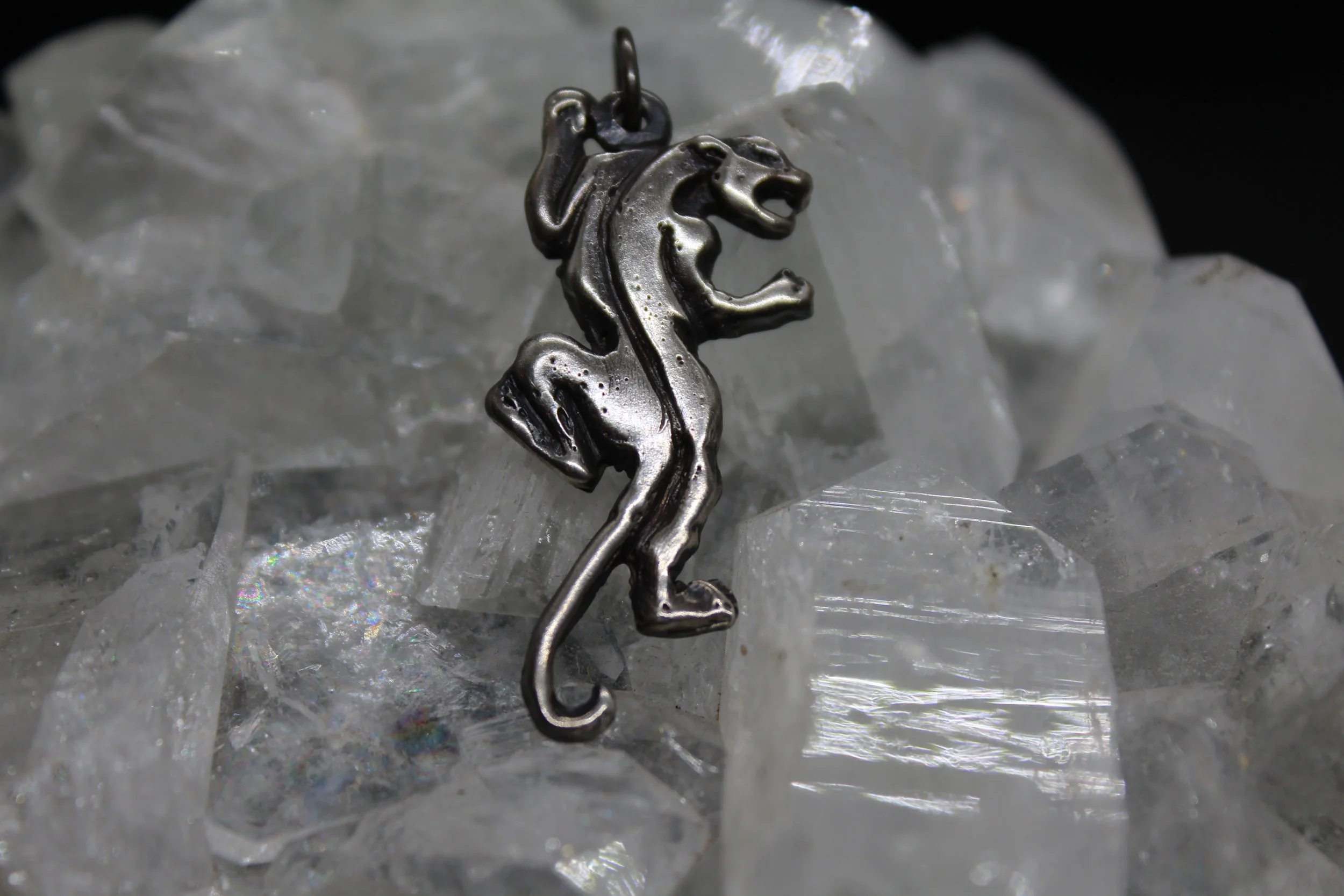 Crawling Panther Silver Pendant