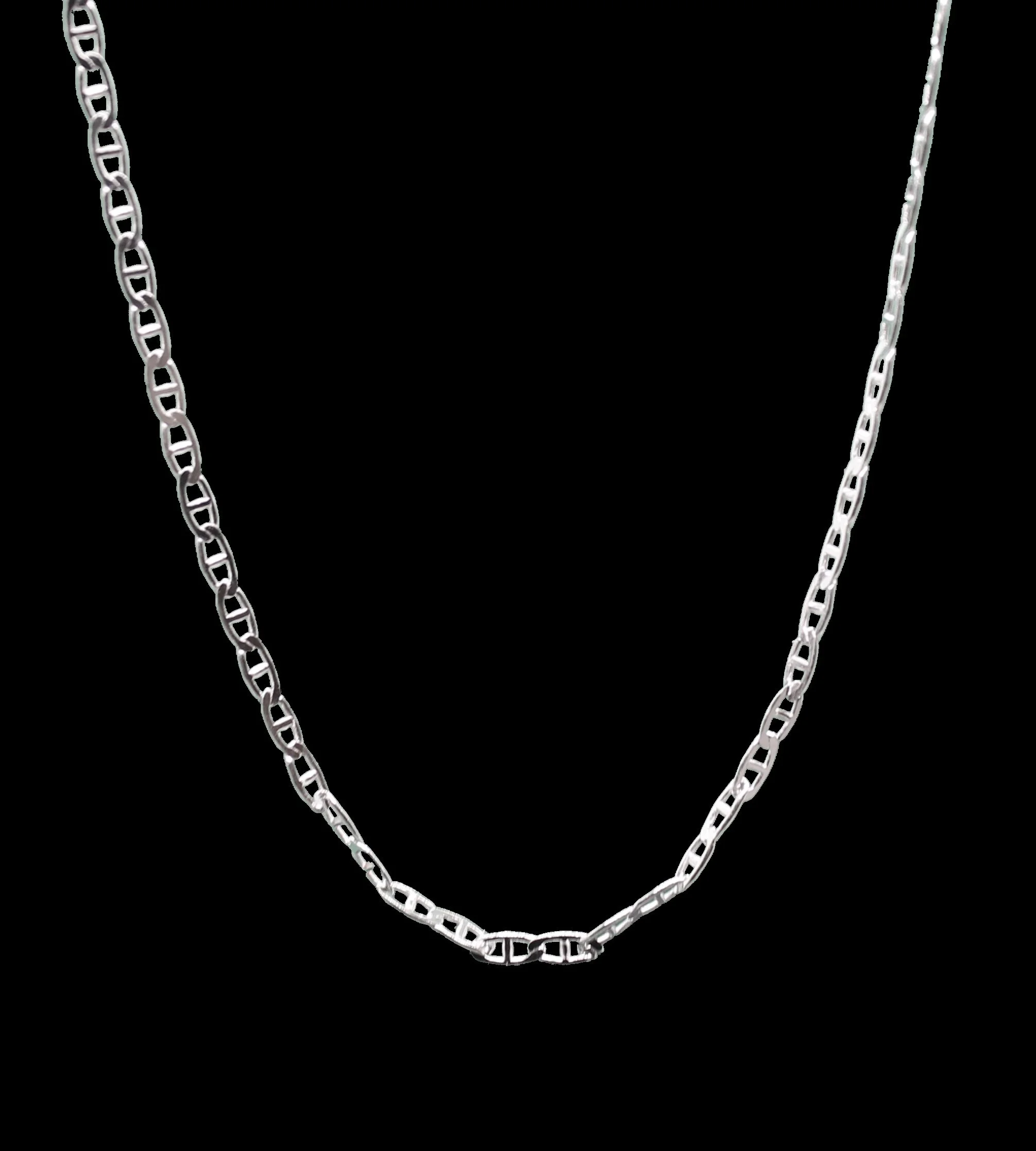 Flat Anchor Italian Necklace in Sterling Silver 45cm