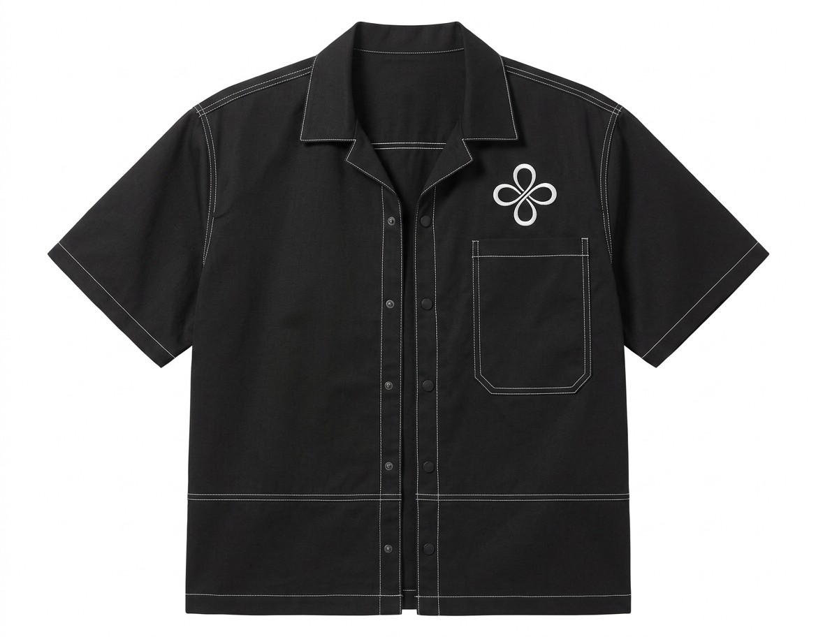 black short-sleeve shirt