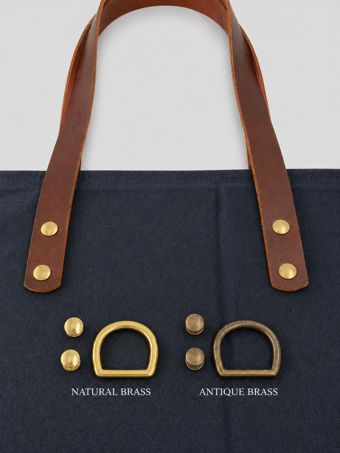 Waxed Canvas and Leather Tote Harware