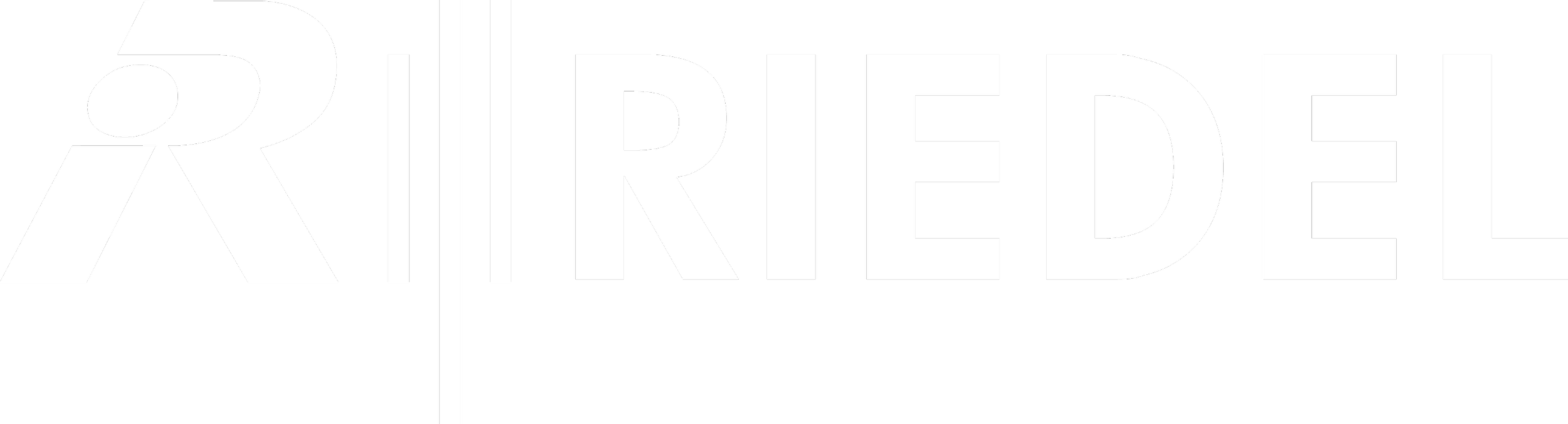 A black rectangular background with the word 'RIEDEL' written in large, bold, white uppercase letters.