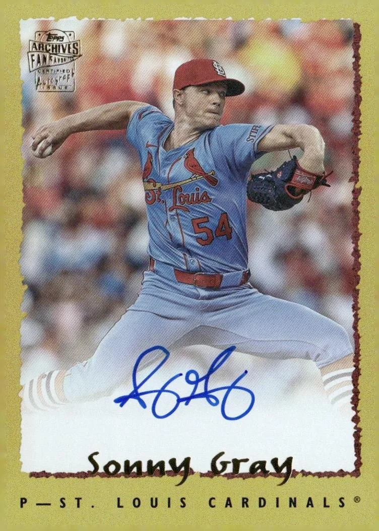 2024 Topps Archives #95FF-SG Sonny Gray Fan Favorite Autographs Gold #/50