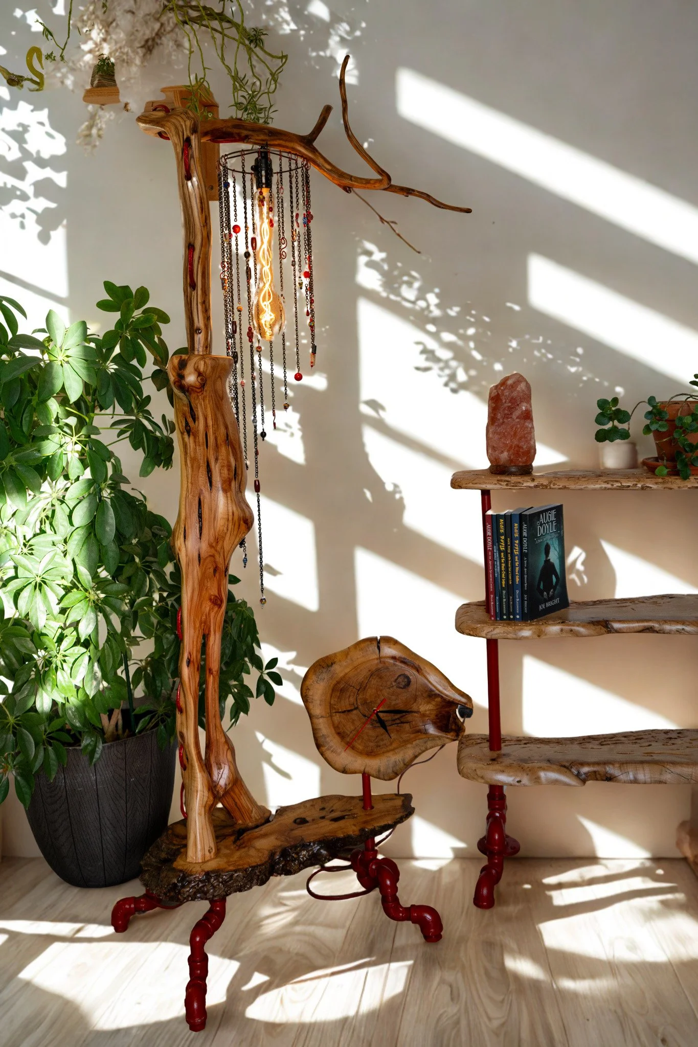 Maddie + Three Tier Live Edge Wormwood Stand