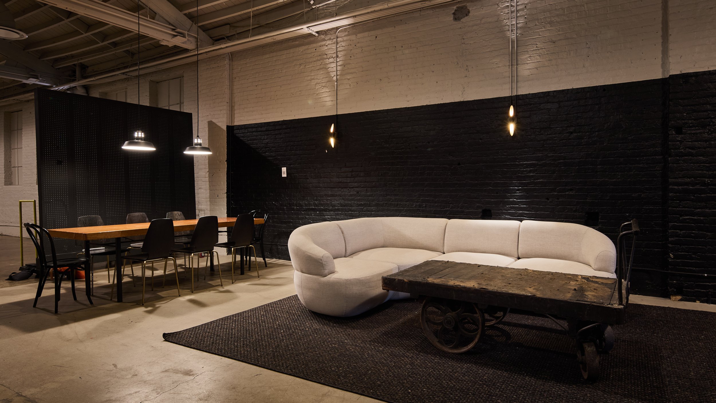 Client lounge and work table for large productions.