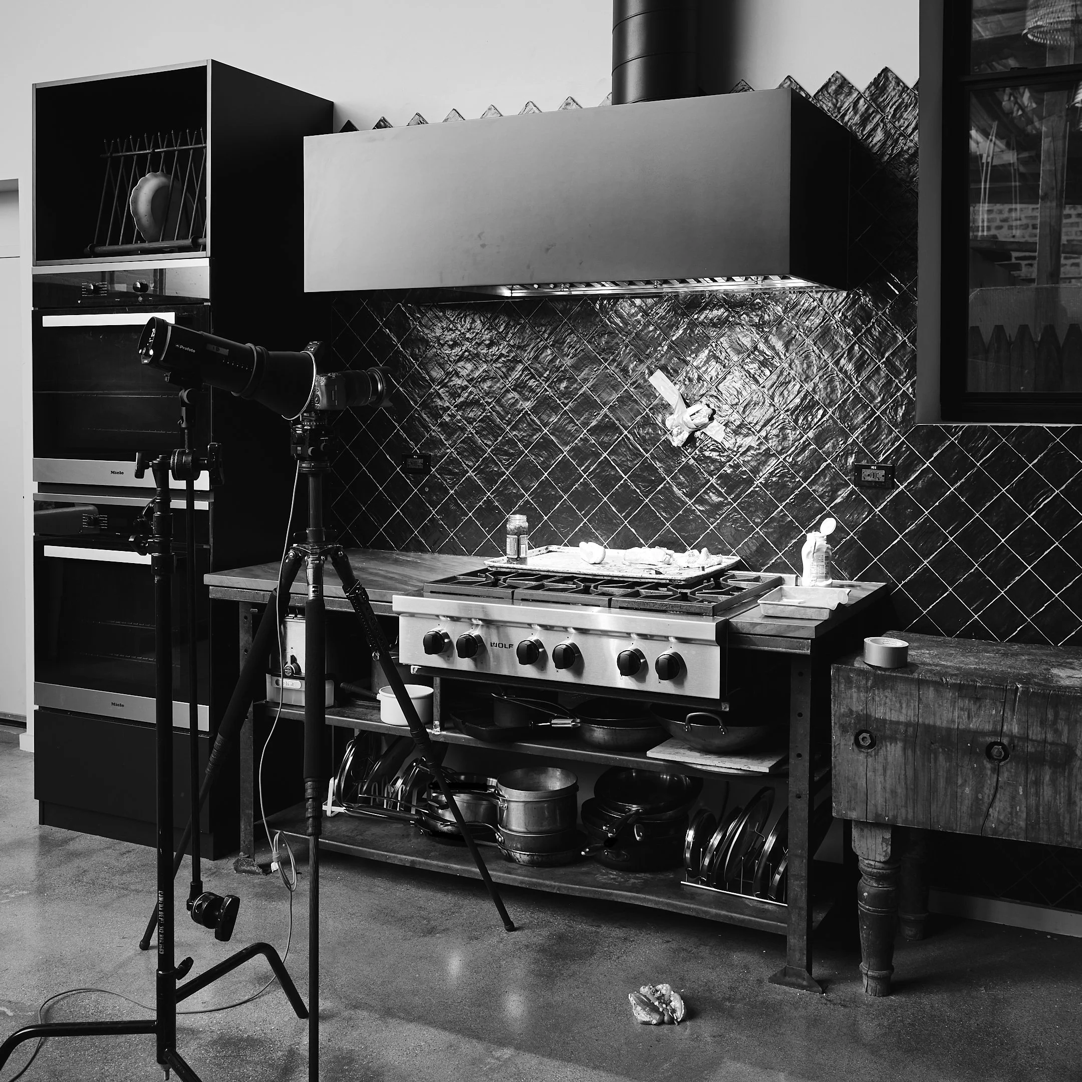 The Green Relish kitchen in use on a recent production.