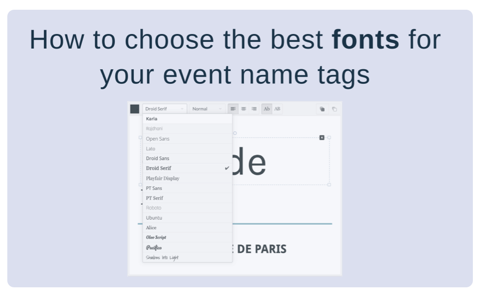 4 Basic Principles For Choosing The Best Font For Event Name Tags