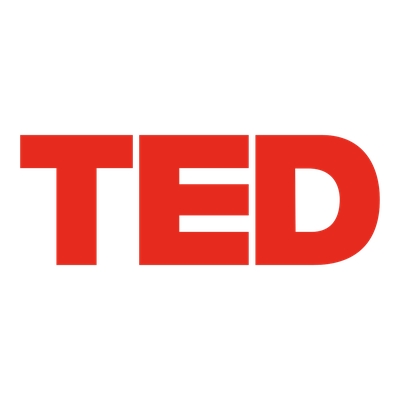 Red TED logo with large font on a black background.