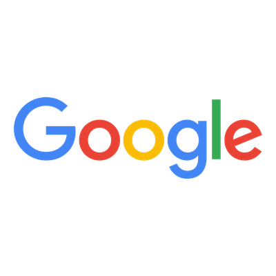 Google logo in colorful letters on a black background.