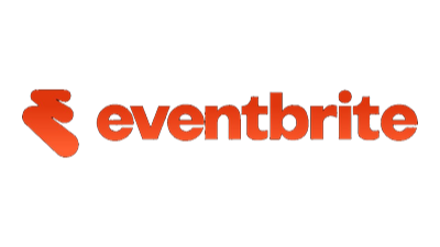 Eventbrite logo with black background and orange and white text.