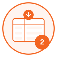 Icon of a document with a downward arrow and the number 2 in a circle.