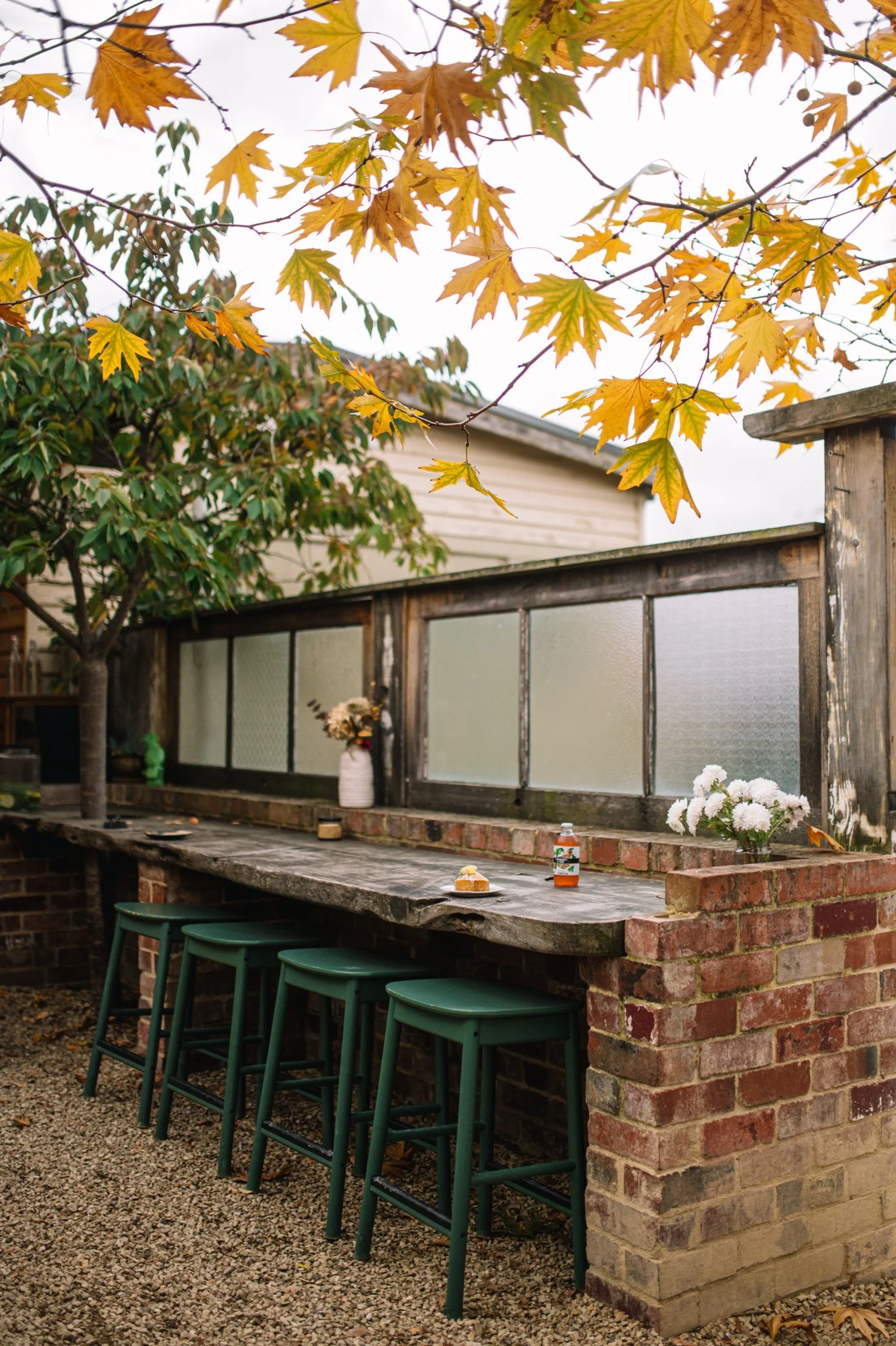 outdoor seating at summer kitchen bakery huon valley tasmania