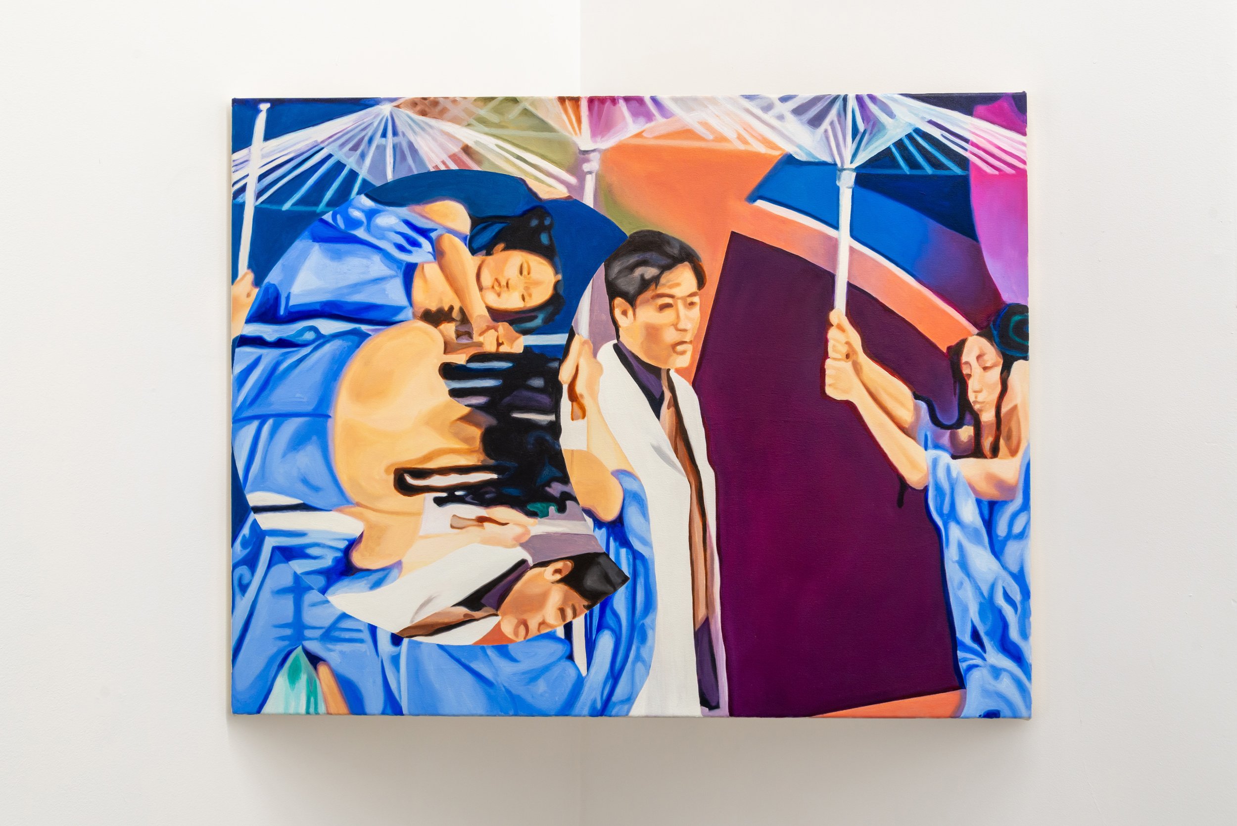  You spin me round (Tommy Boy)   
2025.  
Oil on canvas.  
70 x 90 cm.  
Documentation by Sebastian Kainey.