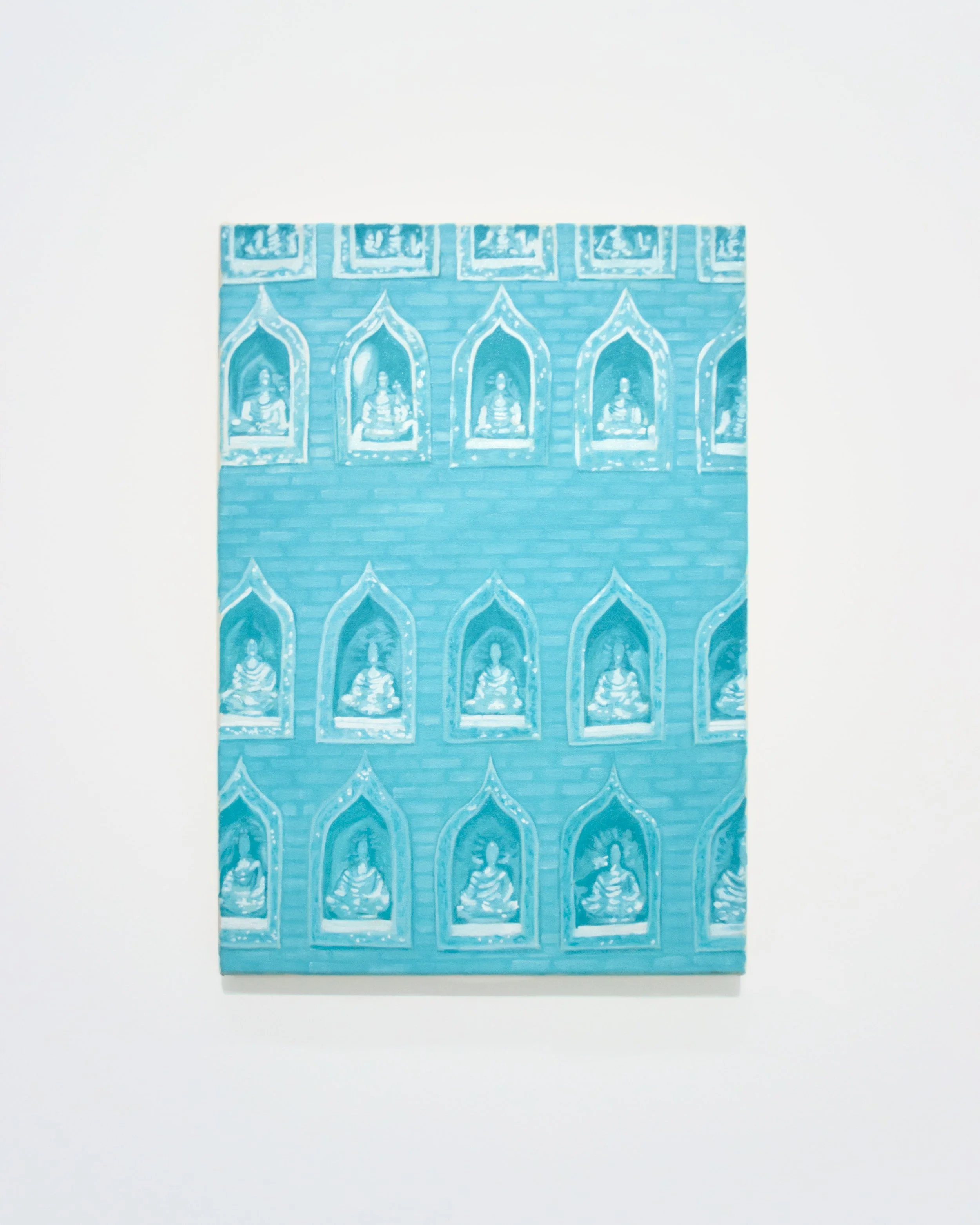  A Smaller Wall of Exotic Figures   
2025.  
Oil on canvas.  
41 x 35 cm.