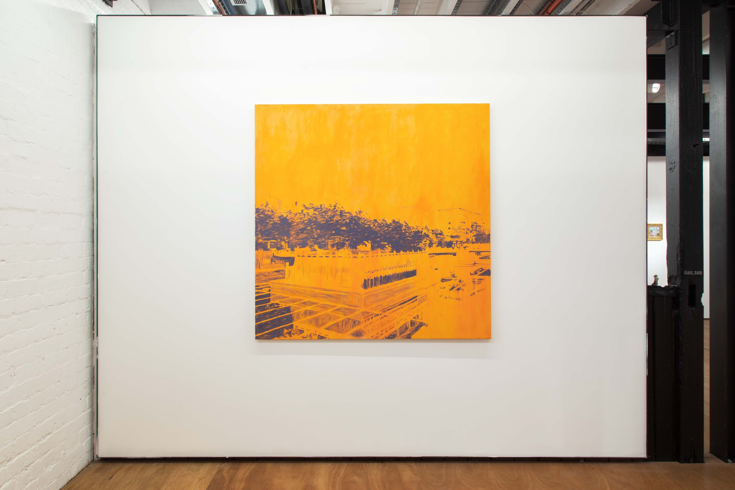  IT'S NOT JUST JOHN YOUNG   
2022.  
Oil and pencil on canvas.  
145 x 145 cm.  
Documentation by Panisa Ongwat.
