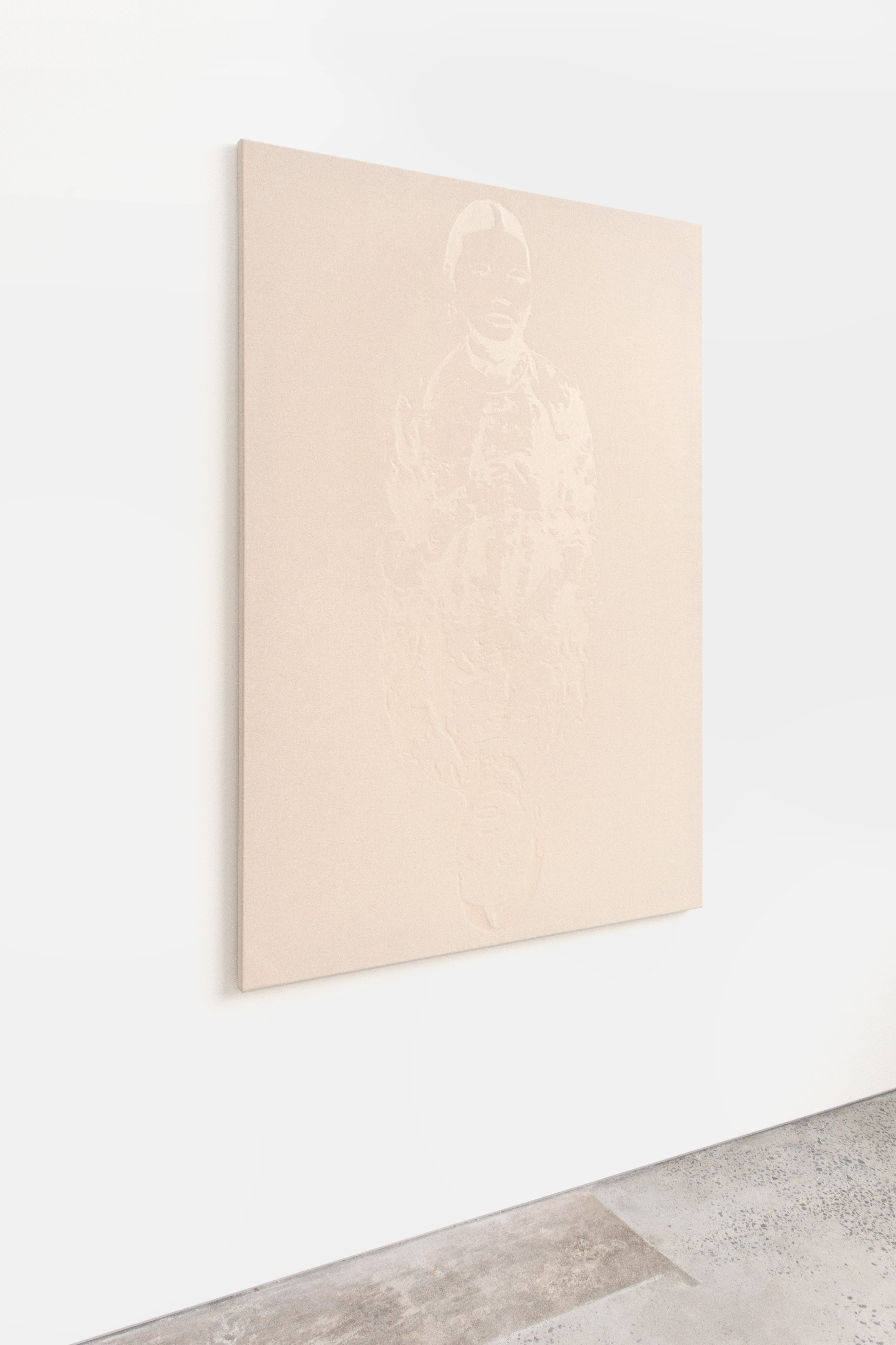  Royal Bloodlines   
2025.   Rabbit skin glue on canvas.   162 x 114 cm.  
Documentation by Panisa Ongwat.