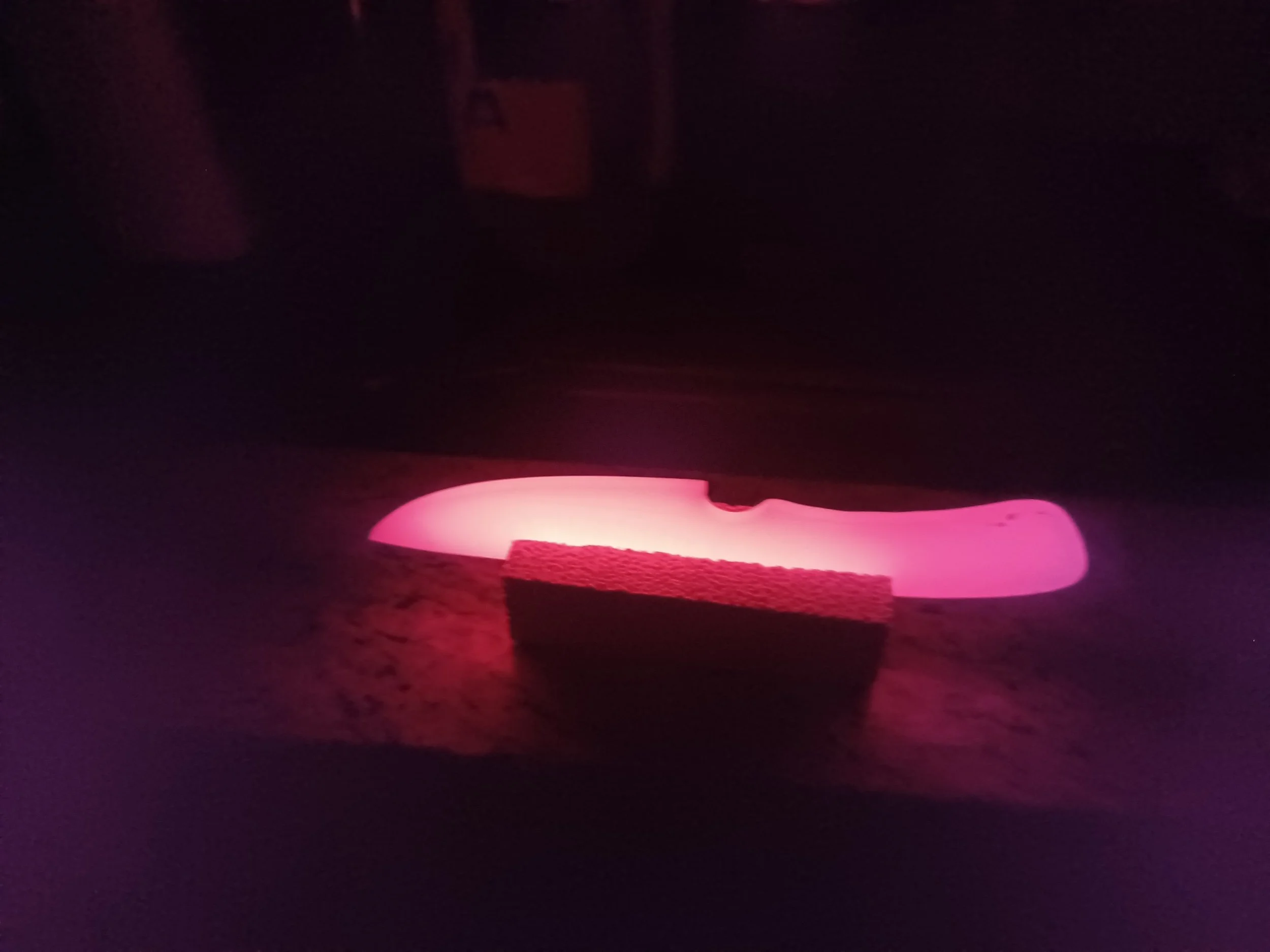 A knife in the process of being forged.