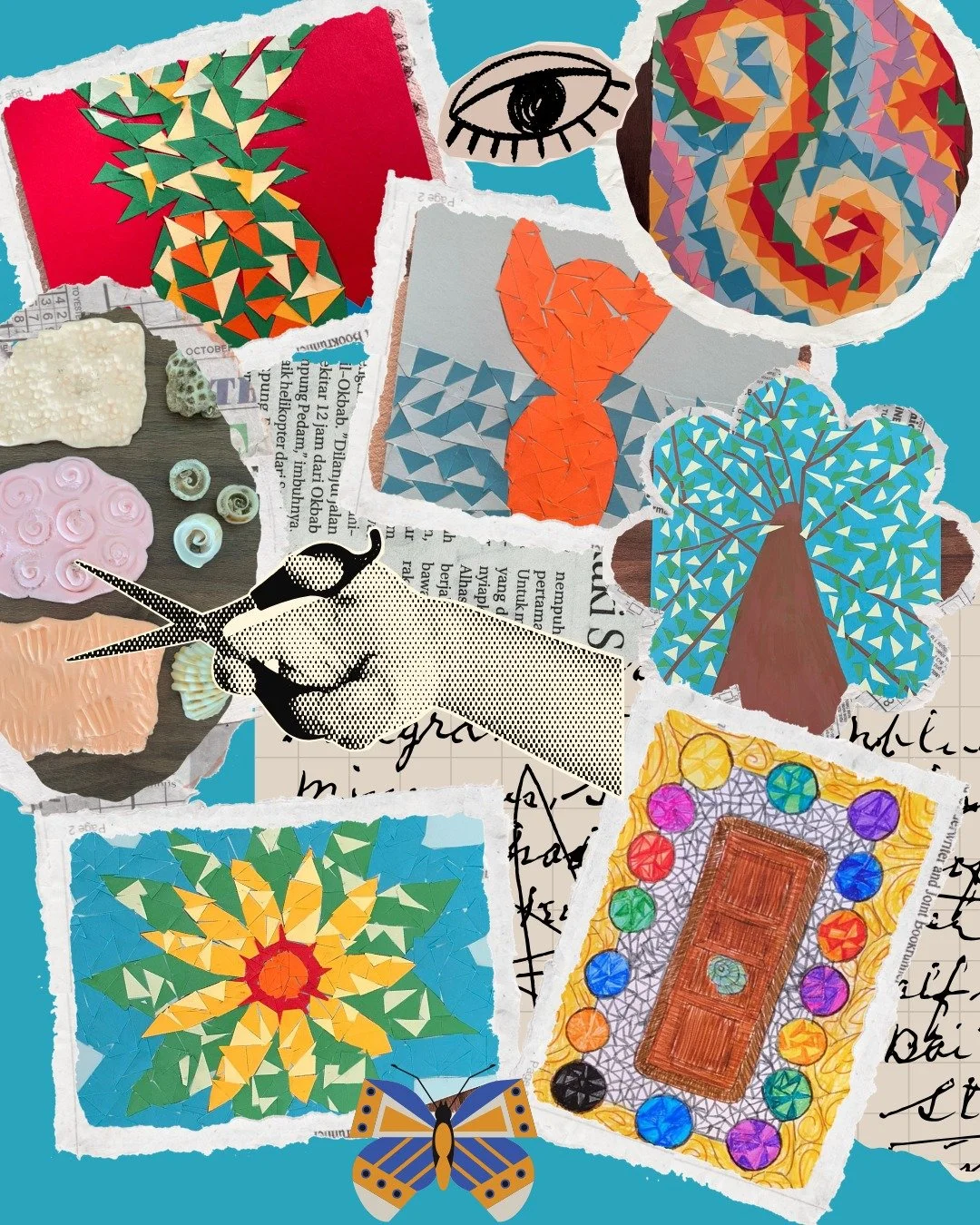 Have you ever tried reacting to someone's art by making art?

Artwork by @roubachalabi (top and bottom left) and myself (bottom right)

(collage of colorful artwork)
#responseart #communityart #arttherapy #calm