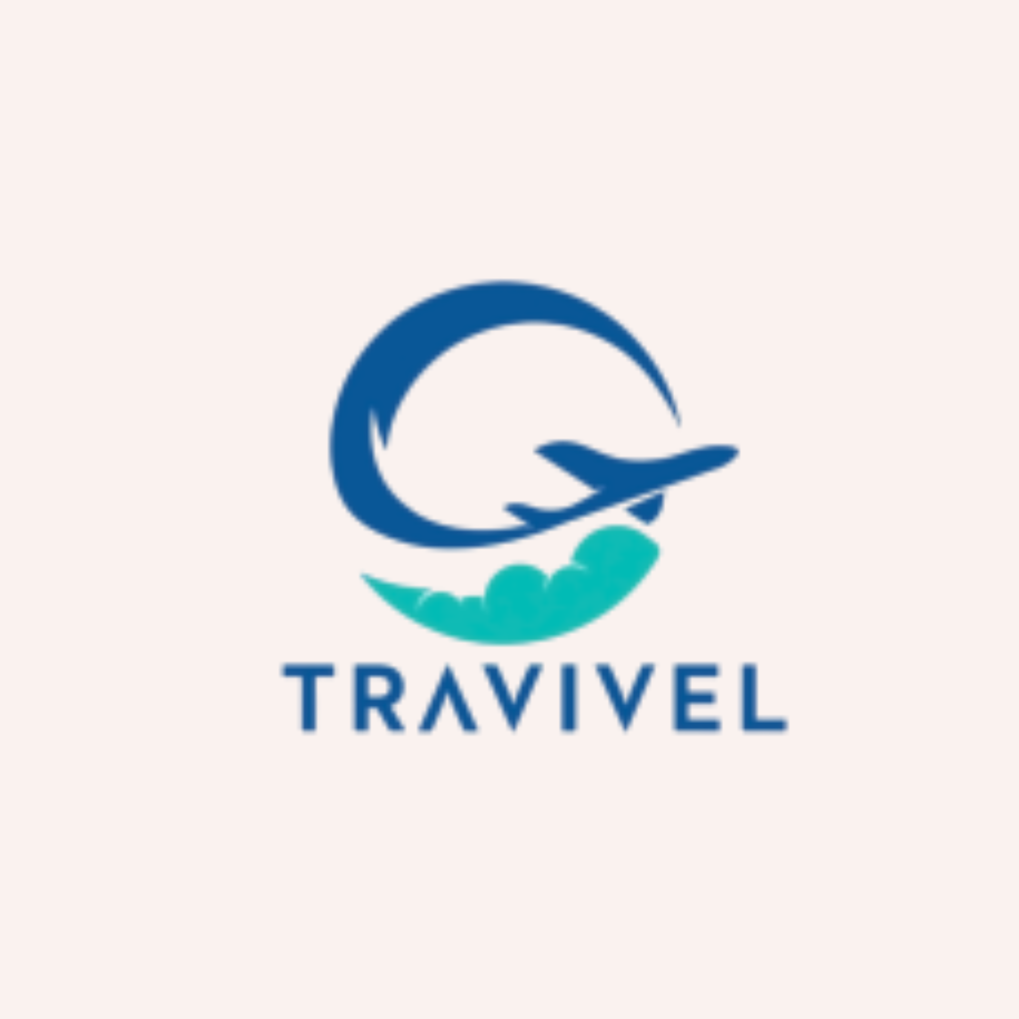 Logo de Travivel que presenta un avión sobre una ola que simula agua, en tonos azules y aqua.