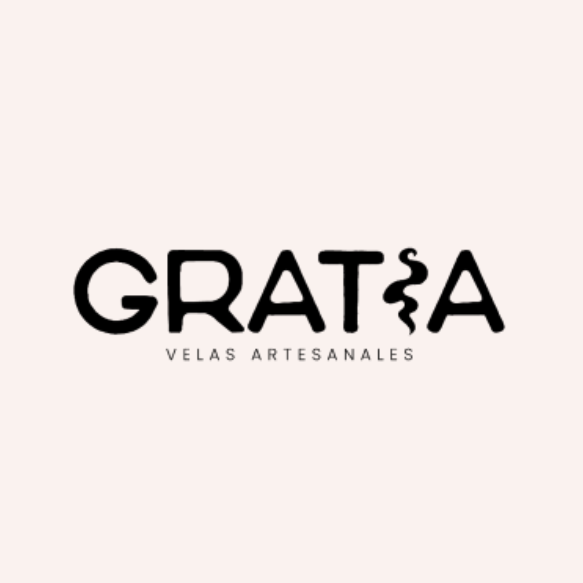 Logotipo de la marca Grata con el texto "Velas Artesanales"