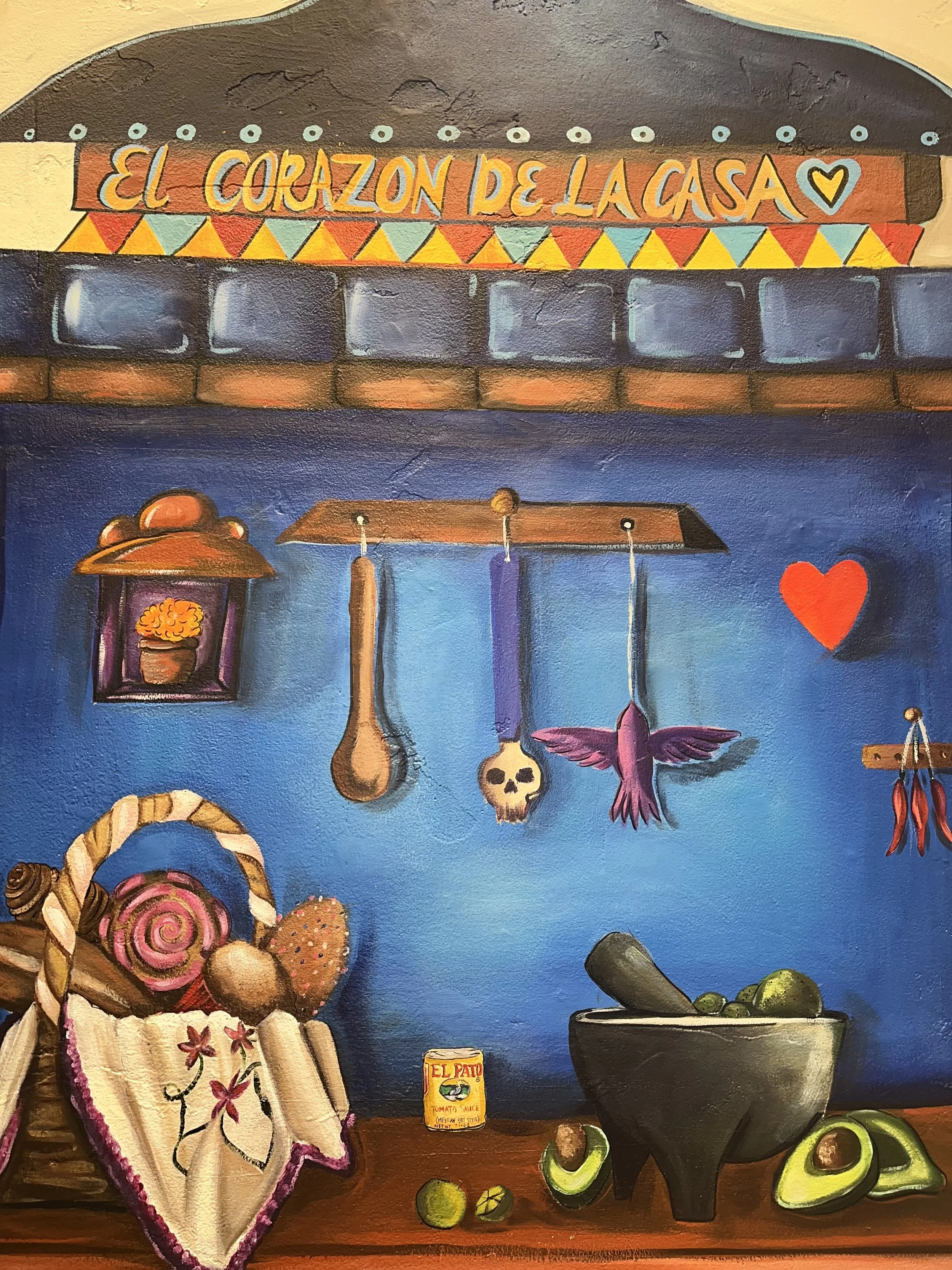 “El Corazón de la Casa” Mural on Wall/wood 
“Recuerdos de Sabores” Exhibition, 2023 Ontario Museum of History and Art 