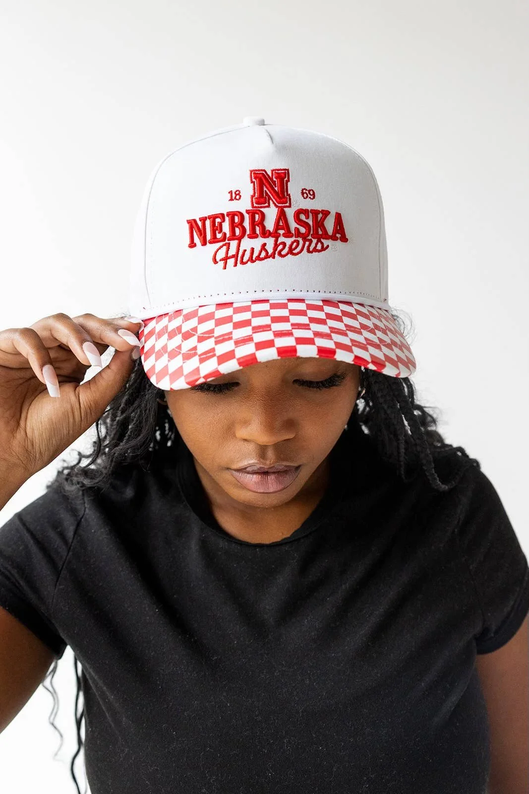 Gameday Social Nebraska Albon Checkered Trucker Hat