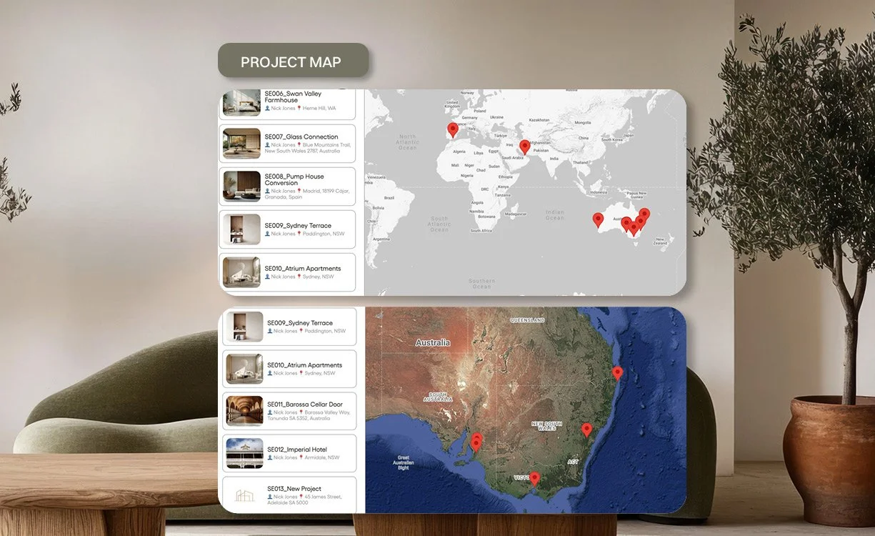 Studio Manager Project Map - global project location tracking for design studios