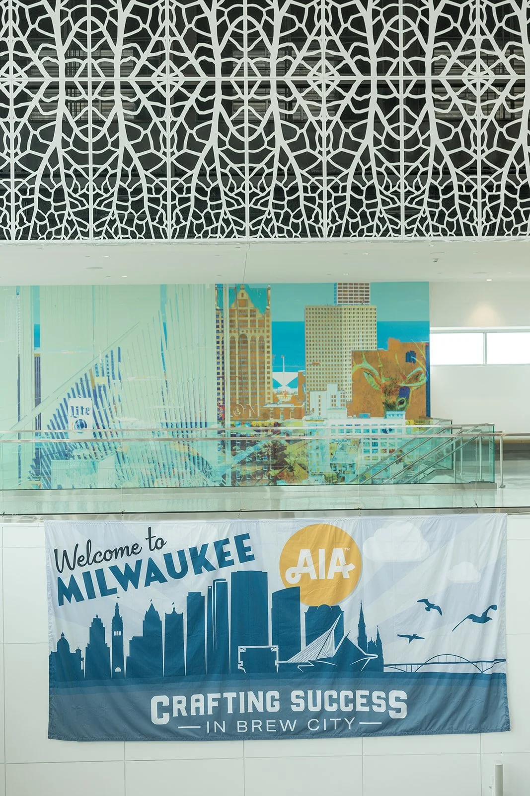 Welcome to Milwaukee banner handing on wall