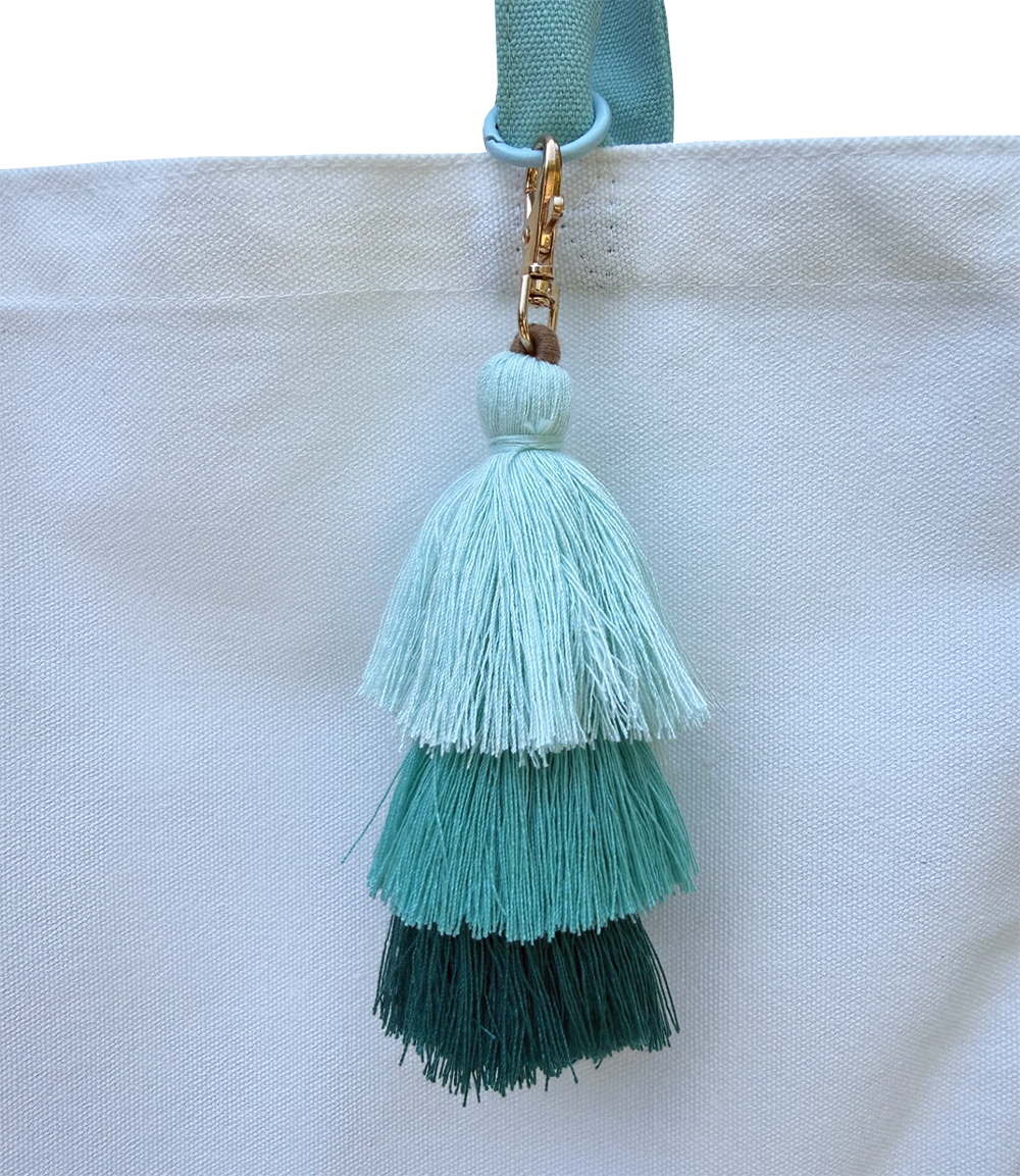Elegant Teal Tassel Bag Charm