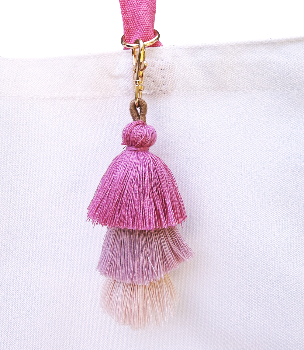 Whimsical Pink Tassel Bag Charm