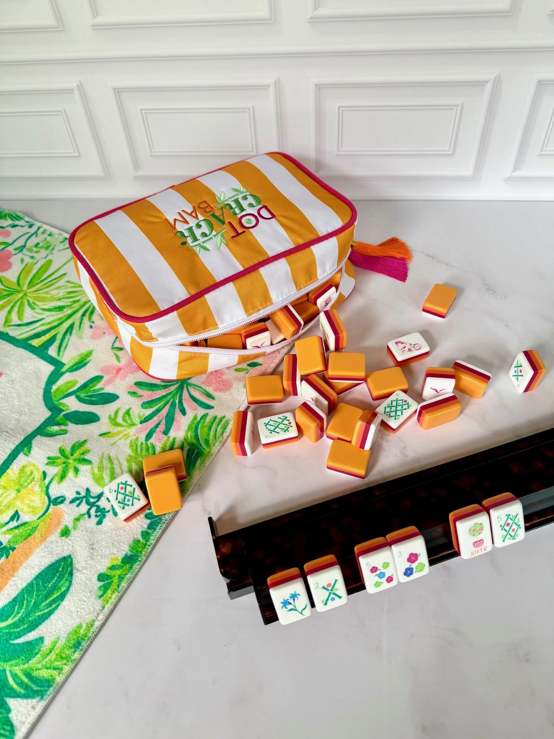 Custom Embroidered Mahjong Tile Bag