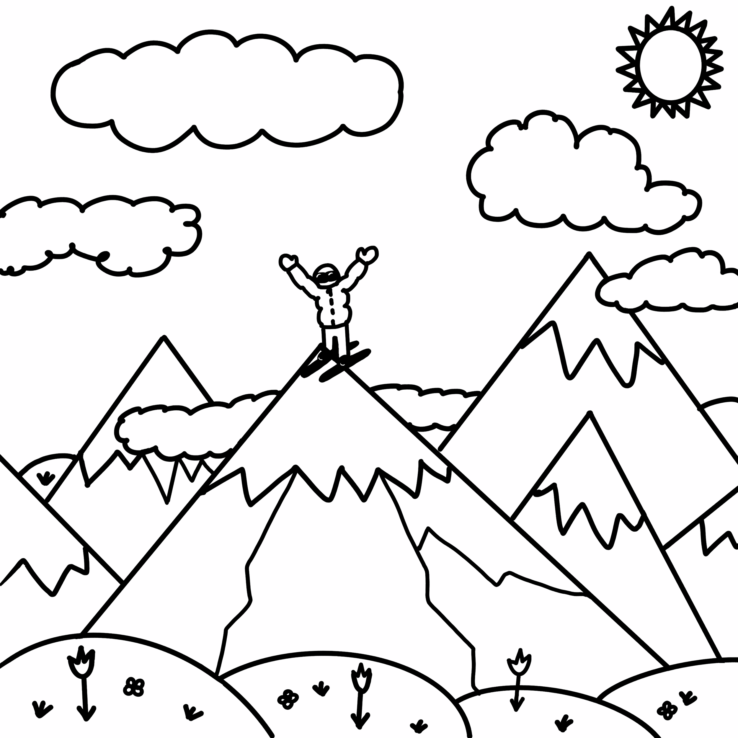 Mountain landscape colouring page APR26.png