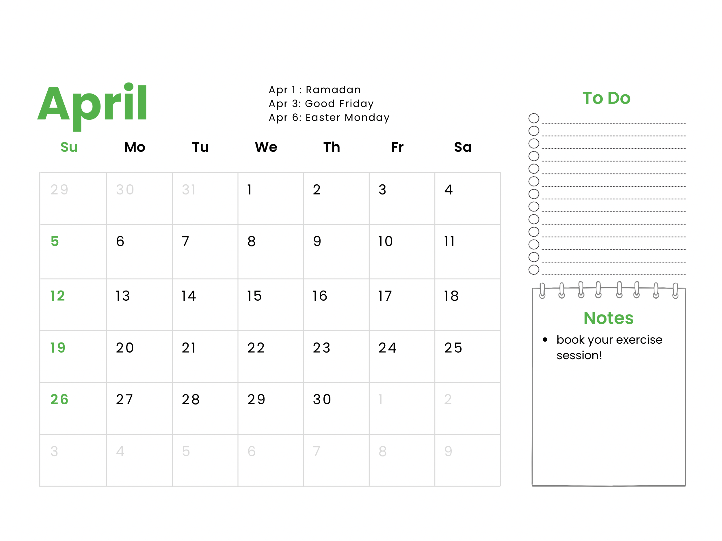 NEW SIZE Physio Rehab Group 2026 Calendar - DEC25 by Tiana (8 x 6 in) - April Calendar.png